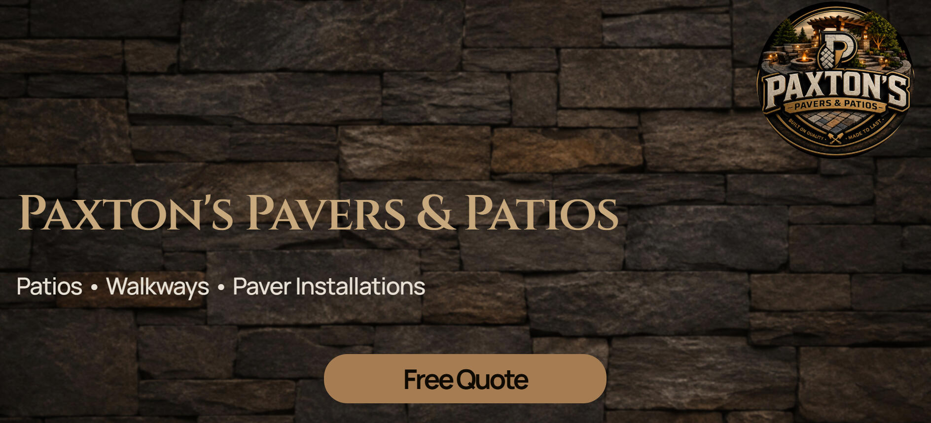 Paxton's Patios &amp; Pavers - Landing page design