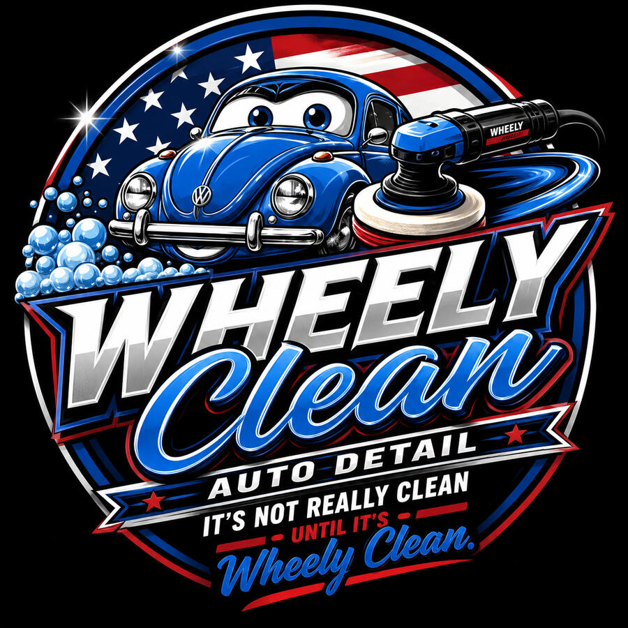 Wheely Clean Auto Detail Wheely Clean Auto Detail custom logo design by Forge Lab Studios
